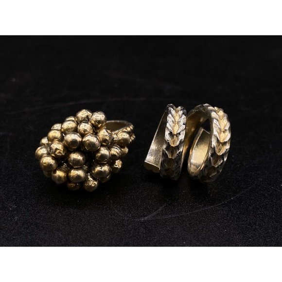 Brass Ball Cluster & Snake Wrap Women’s Costume Ring Small Size Lot 2 - Picture 11 of 12